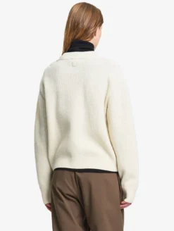 Pull texturé en laine mélangée - Blanc