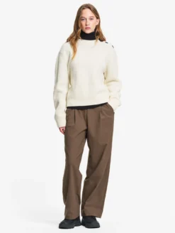 Pull texturé en laine mélangée - Blanc