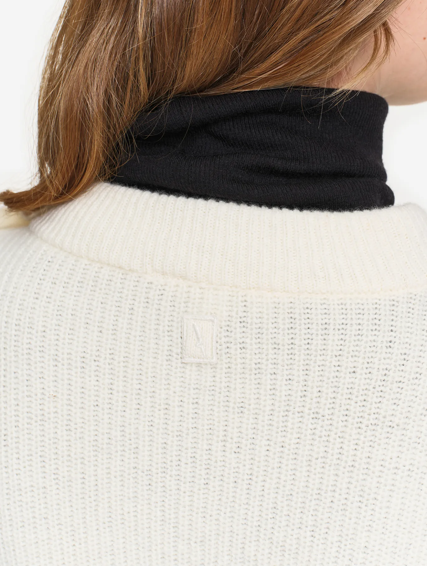 Pull texturé en laine mélangée - Blanc