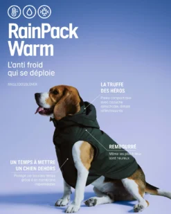 Rainpack™ chaude Repreve® et imperméable pour chien - Kaki