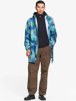 Rainpack™ 90 : coupe-vent imprimé mixte imperméable MTD™ & UVC™, long et pliable - Bleu