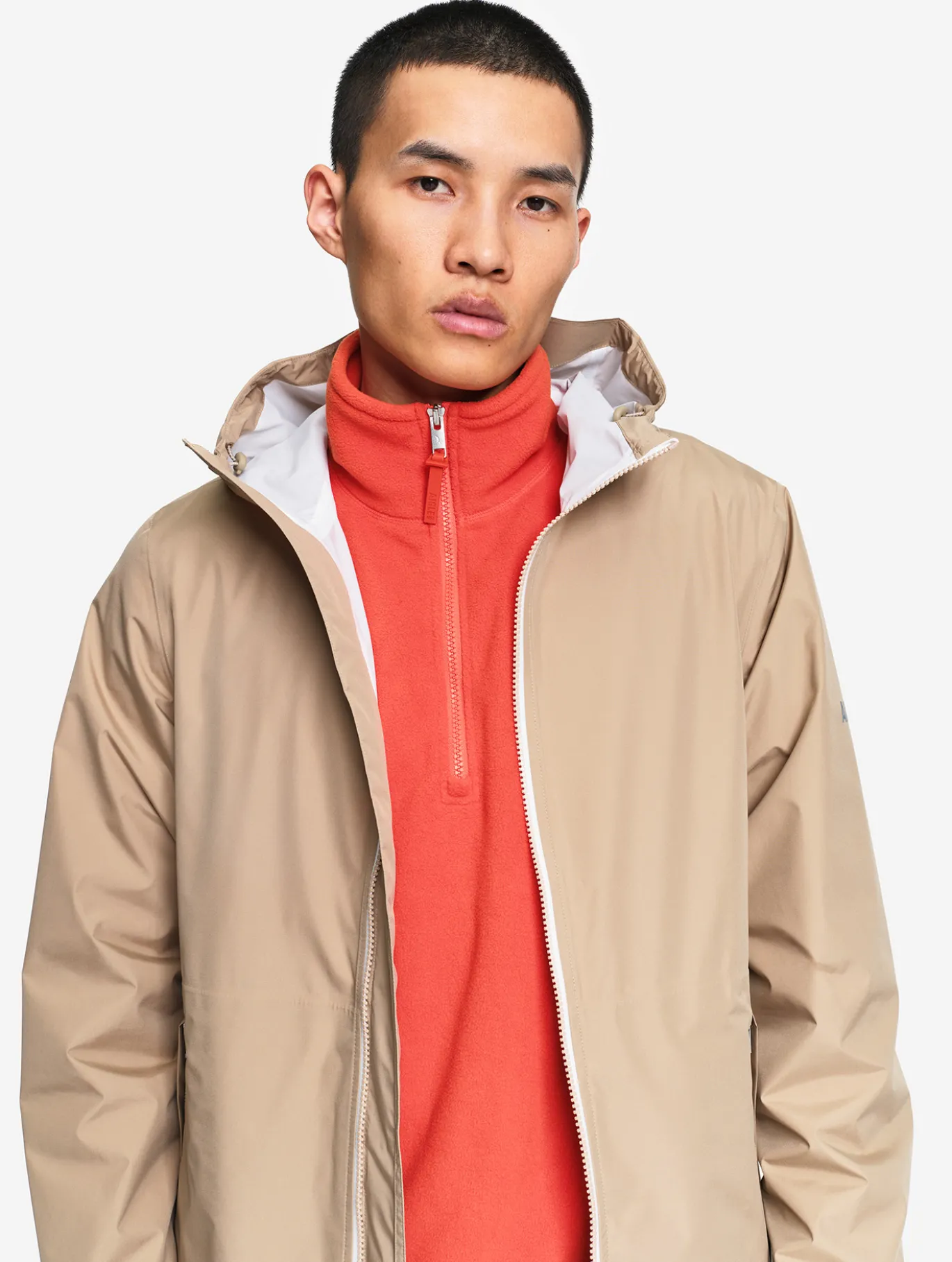Rainpack™ 90 : coupe-vent mixte imperméable MTD™, long et pliable - Beige