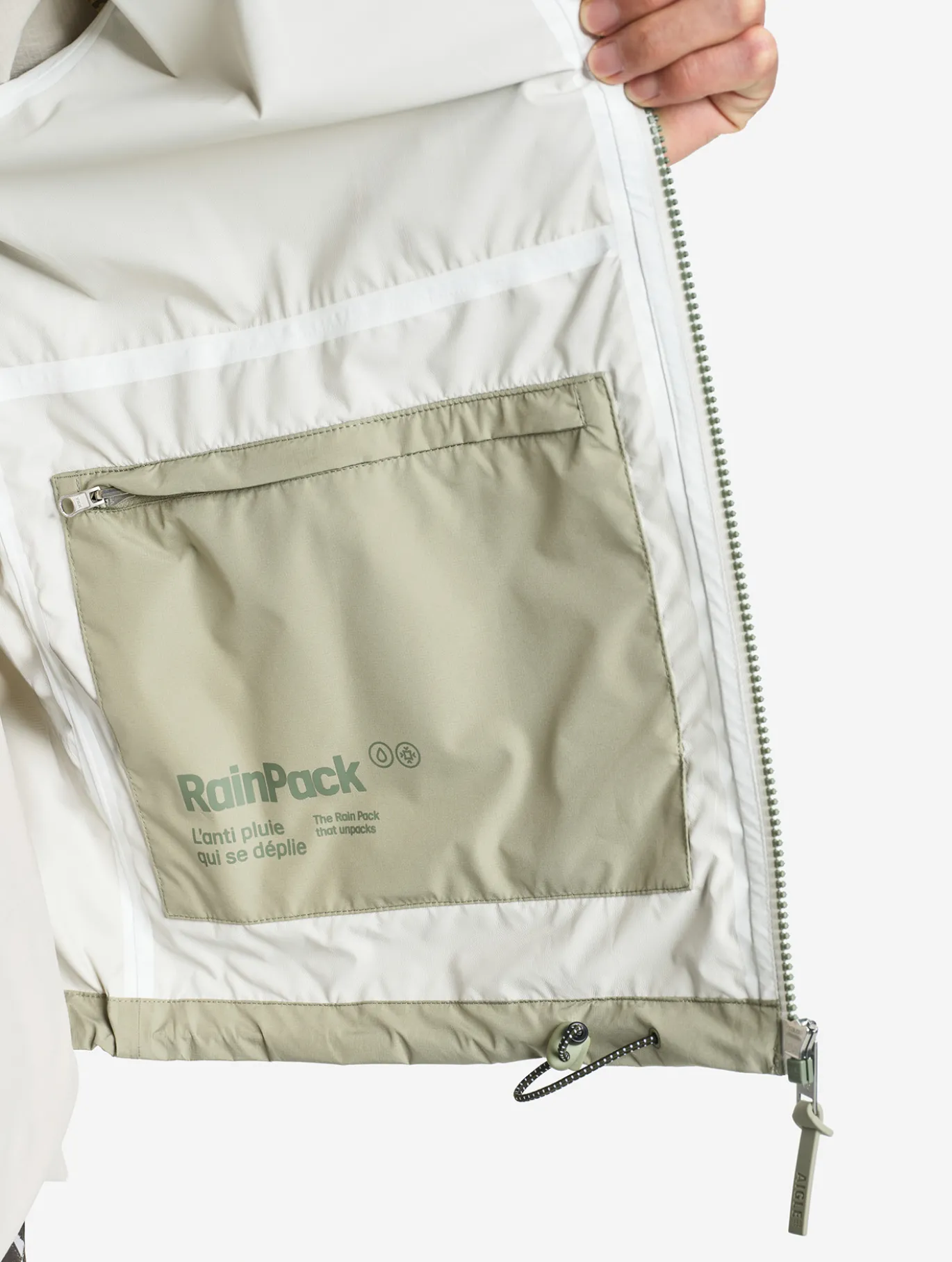 Rainpack™ 70 : coupe-vent mixte imperméable MTD™, court et pliable - Vert