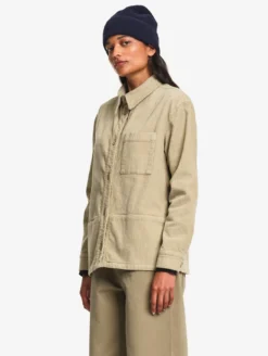 Surchemise en velours côtelé - Beige