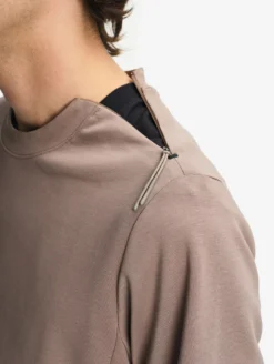 Sweatshirtcol ras du cou anti-UV avec poches zippées - Marron