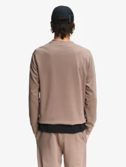 Sweatshirtcol ras du cou anti-UV avec poches zippées - Marron