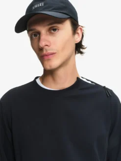 Sweatshirtcol ras du cou anti-UV avec poches zippées - Noir
