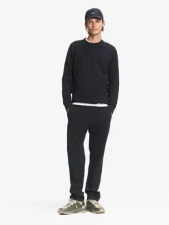 Sweatshirtcol ras du cou anti-UV avec poches zippées - Noir