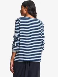 Tee-shirt à rayures en coton - Bleu