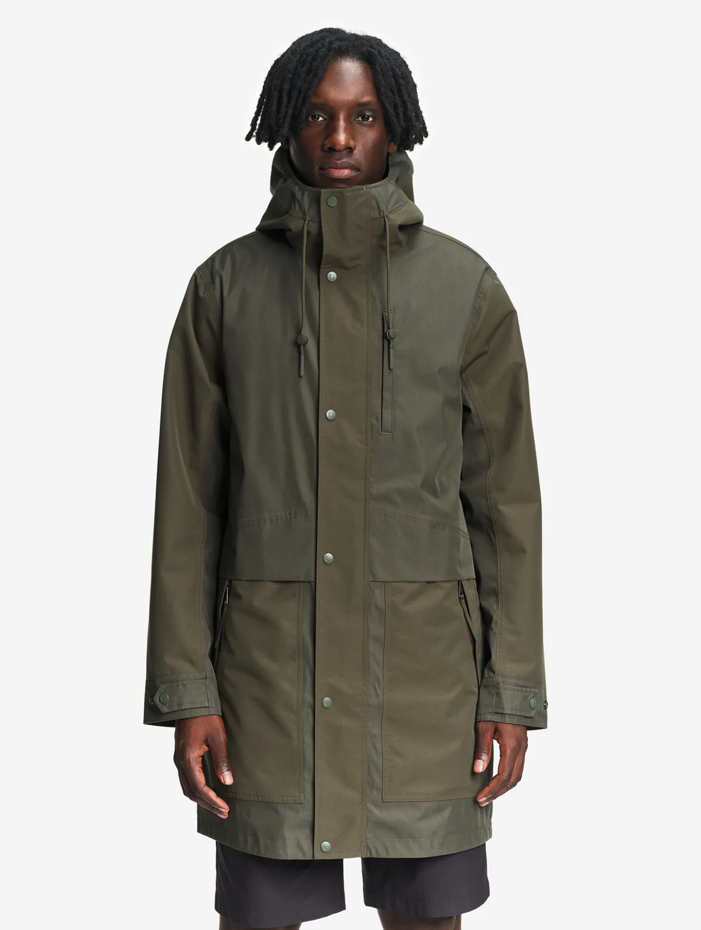 T-KIT™ Parka longue en coton avec 3 poches zippées MTD™ - Kaki