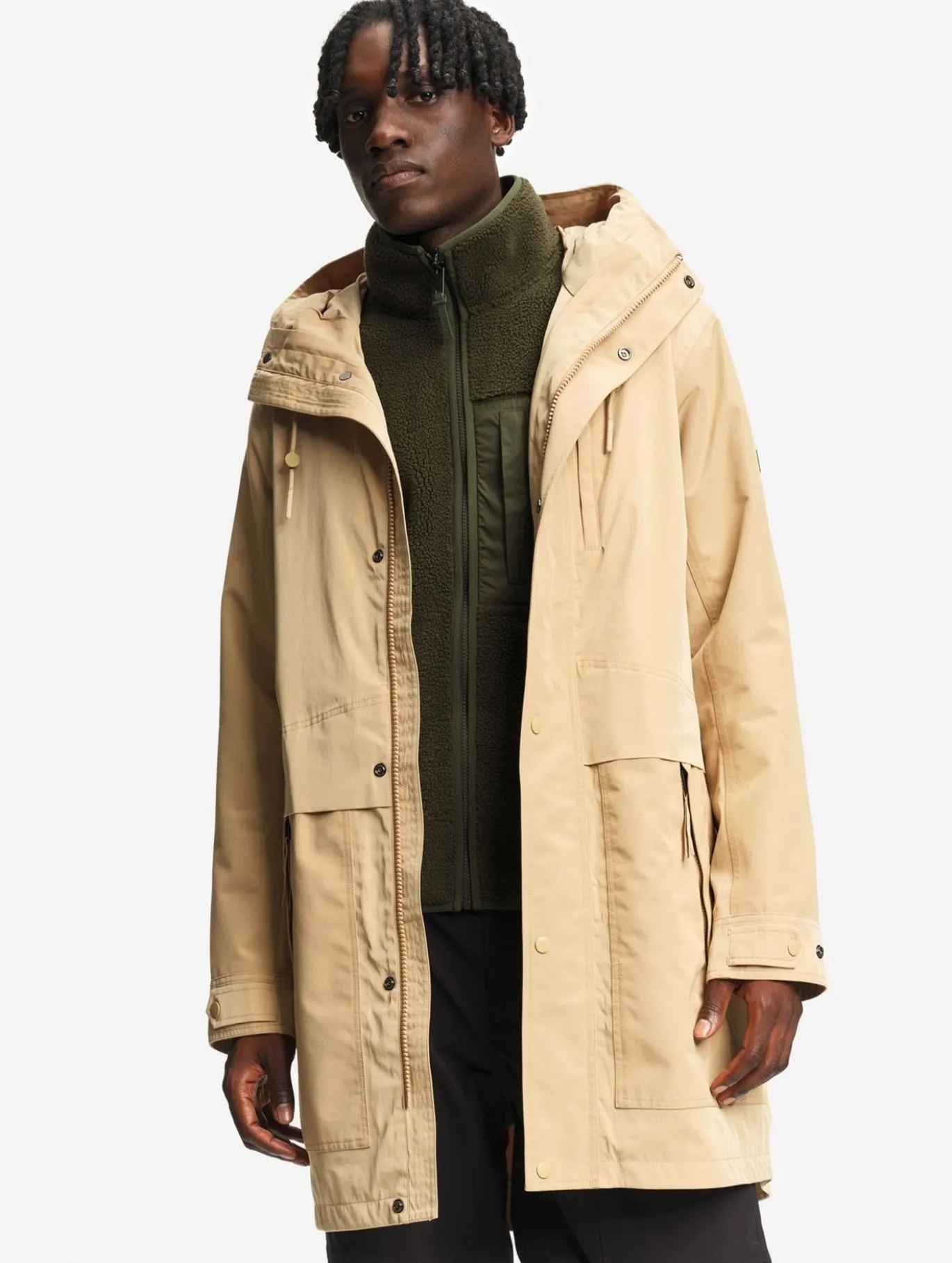 T-KIT™ Parka longue en coton avec 3 poches zippées MTD™ - Beige