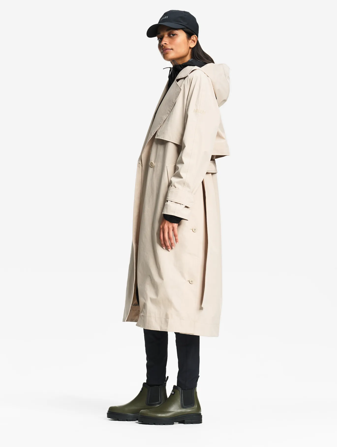 Trench-coat long avec ouverture côtés MTD™ - Gris