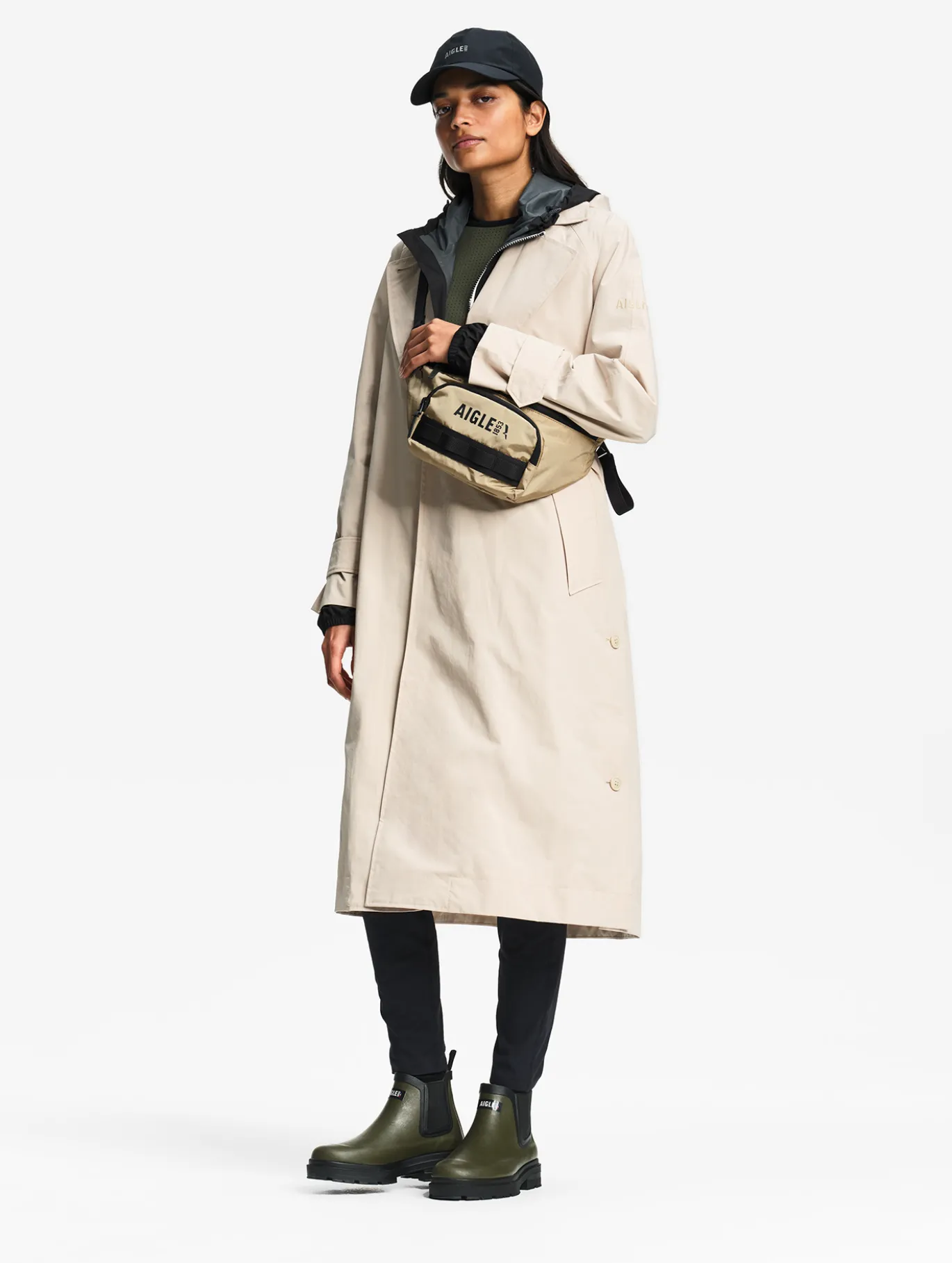 Trench-coat long avec ouverture côtés MTD™ - Gris