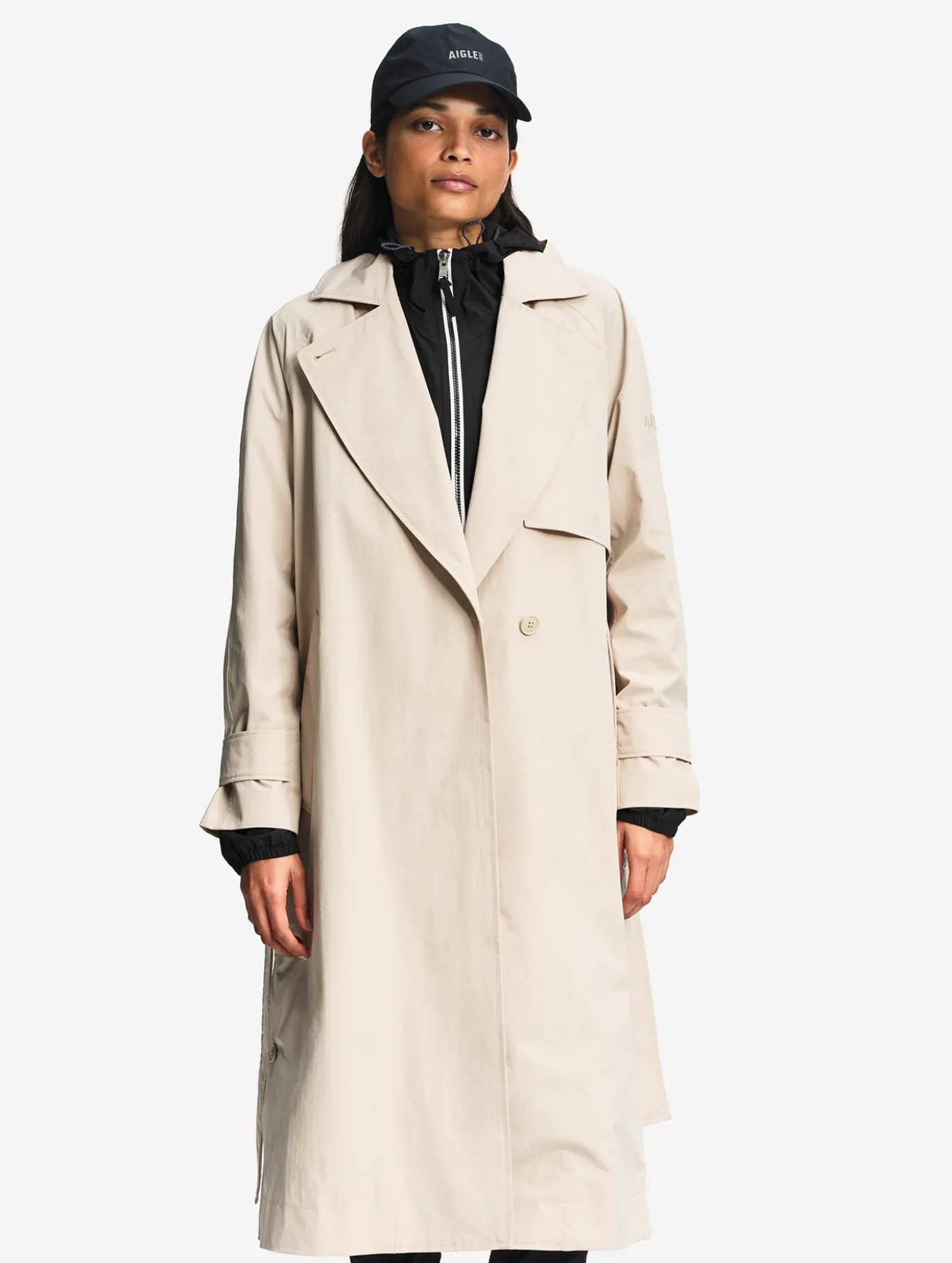 Trench-coat long avec ouverture côtés MTD™ - Gris