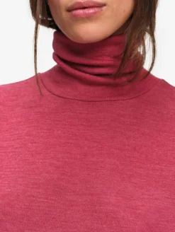 T-shirt col roulé ThermoPack™en laine mérinos et tencel thermo-régulateur - Rouge
