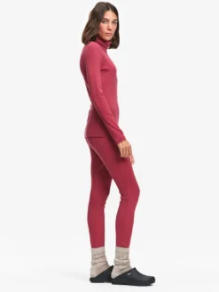 T-shirt col roulé ThermoPack™en laine mérinos et tencel thermo-régulateur - Rouge