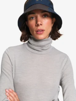 T-shirt col roulé ThermoPack™en laine mérinos et tencel thermo-régulateur - Gris