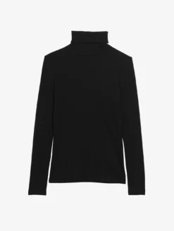 T-shirt col roulé ThermoPack™en laine mérinos et tencel thermo-régulateur - Noir