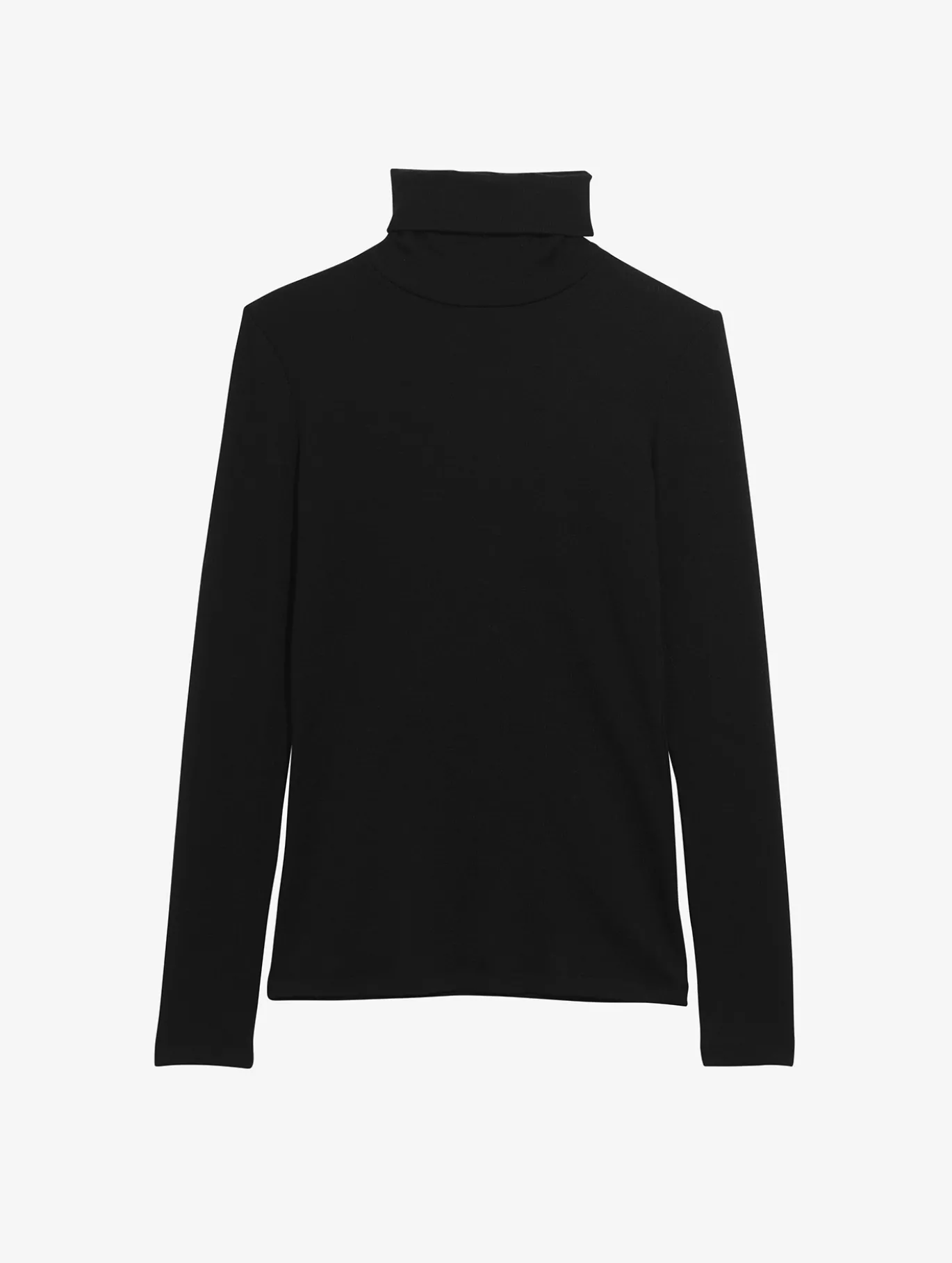 T-shirt col roulé ThermoPack™en laine mérinos et tencel thermo-régulateur - Noir
