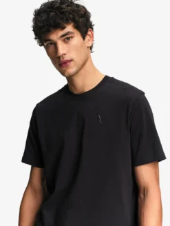 T-shirt en coton avec broderie - Noir