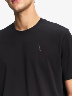 T-shirt en coton avec broderie - Noir