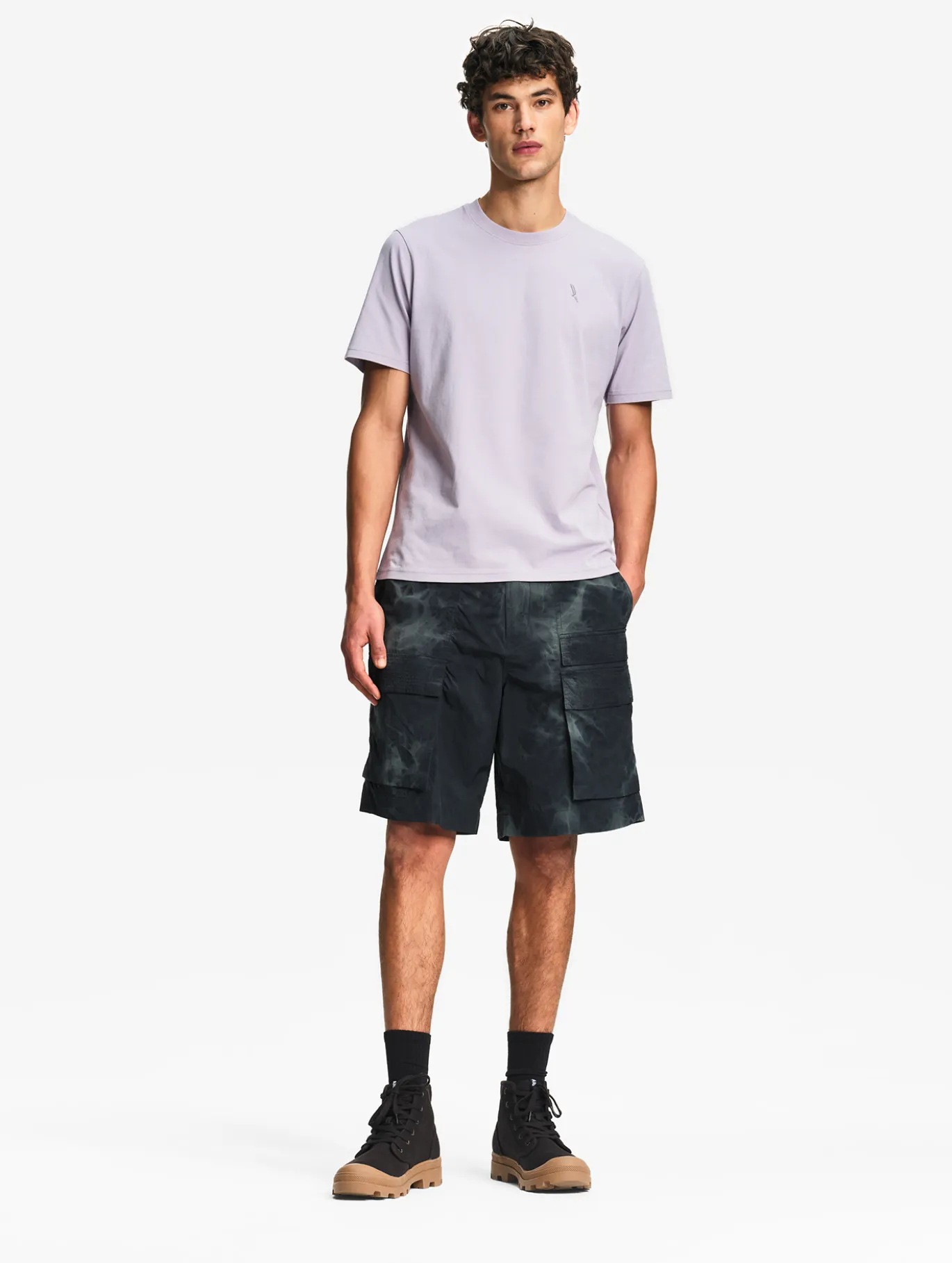 T-shirt en coton avec broderie - Violet