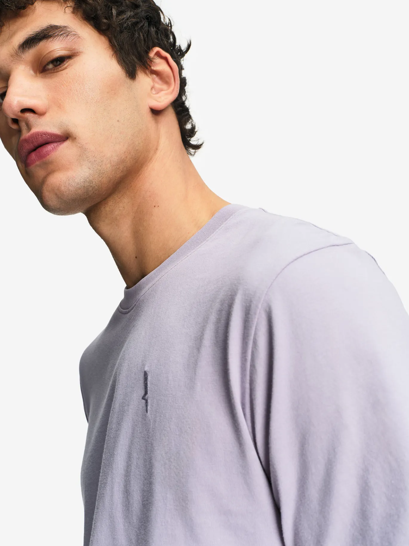 T-shirt en coton avec broderie - Violet