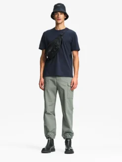 T-shirt en coton avec broderie - Bleu