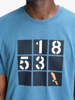 T-shirt en coton graphique imprimé - Bleu