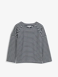 T-shirt marinière manches longues - Bleu