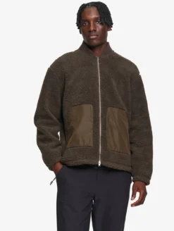 Veste bomber en sherpa - Marron
