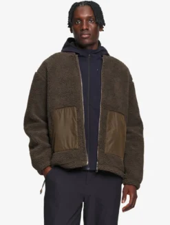Veste bomber en sherpa - Marron