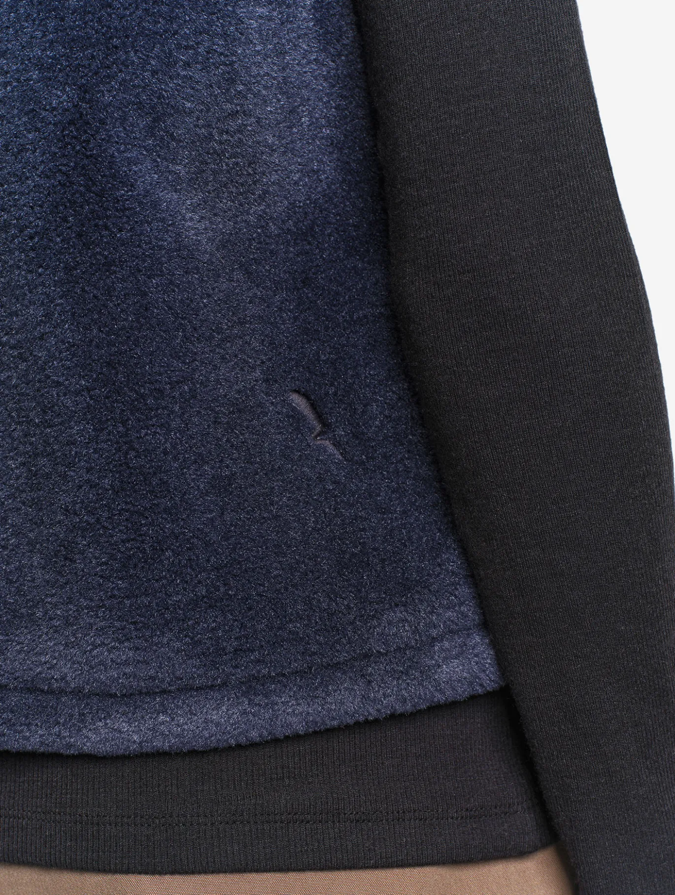 Veste boutonnée sans manches en polaire épaisse - Bleu
