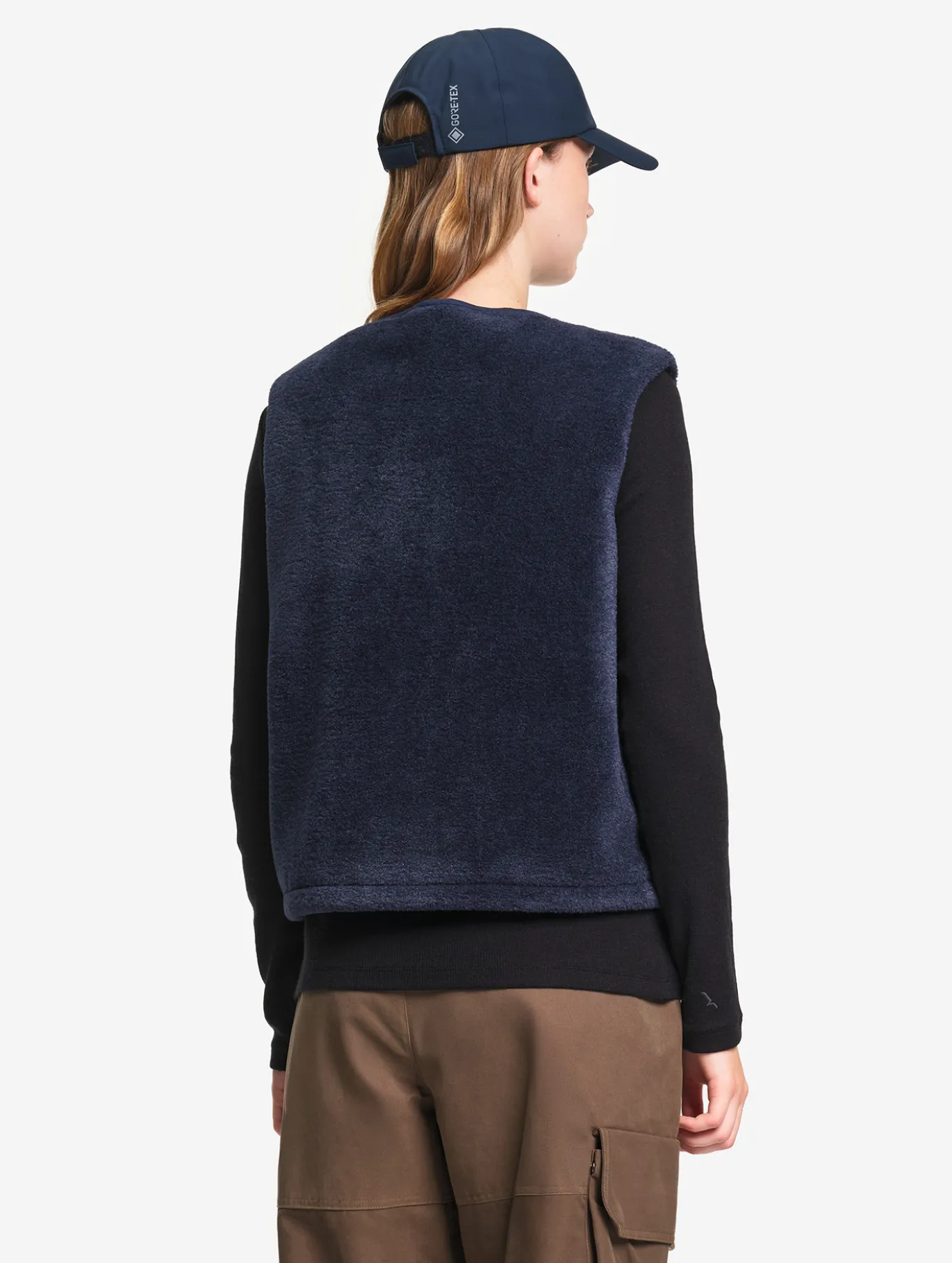 Veste boutonnée sans manches en polaire épaisse - Bleu