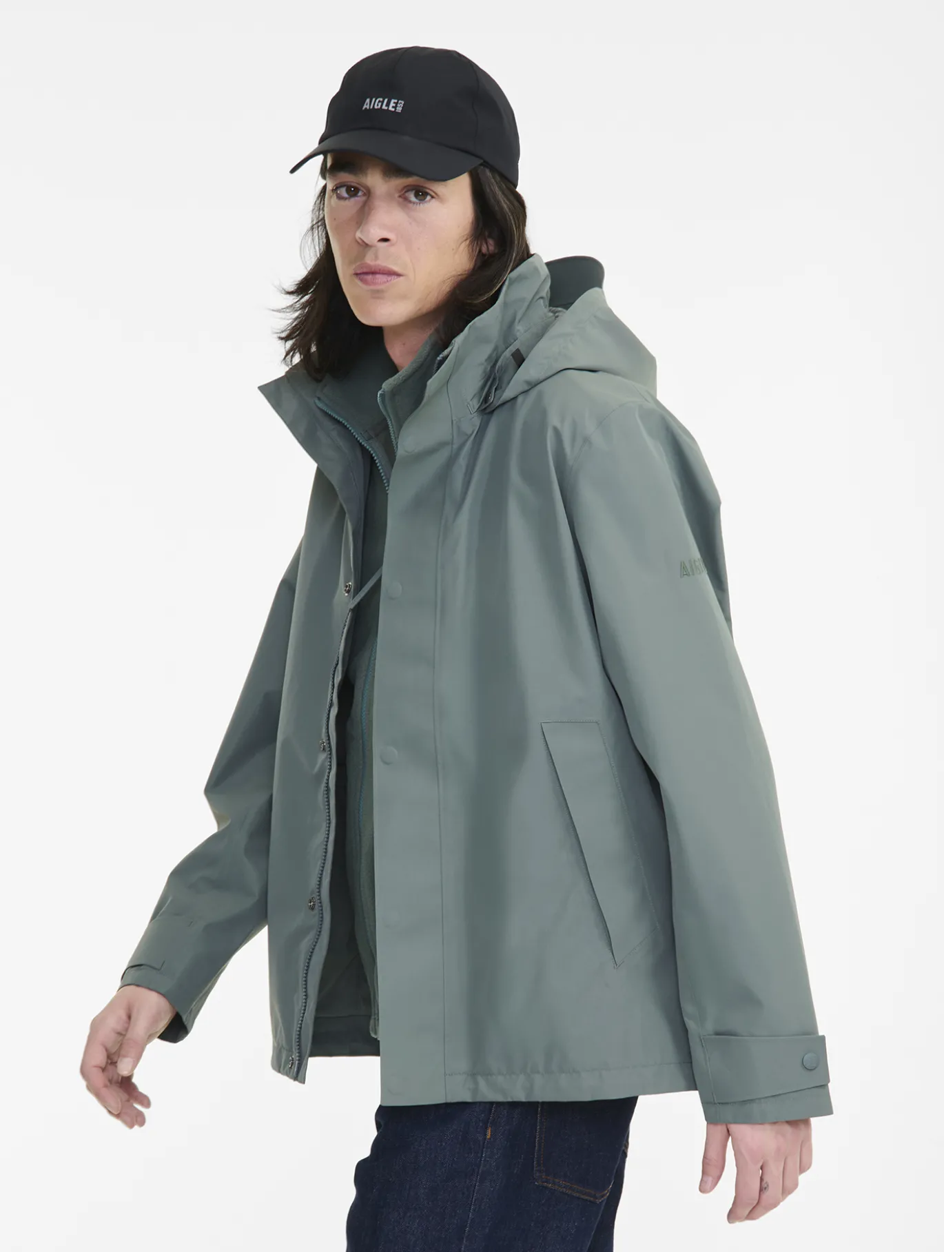 Veste courte GORE-TEX® avec capuche amovible - Vert