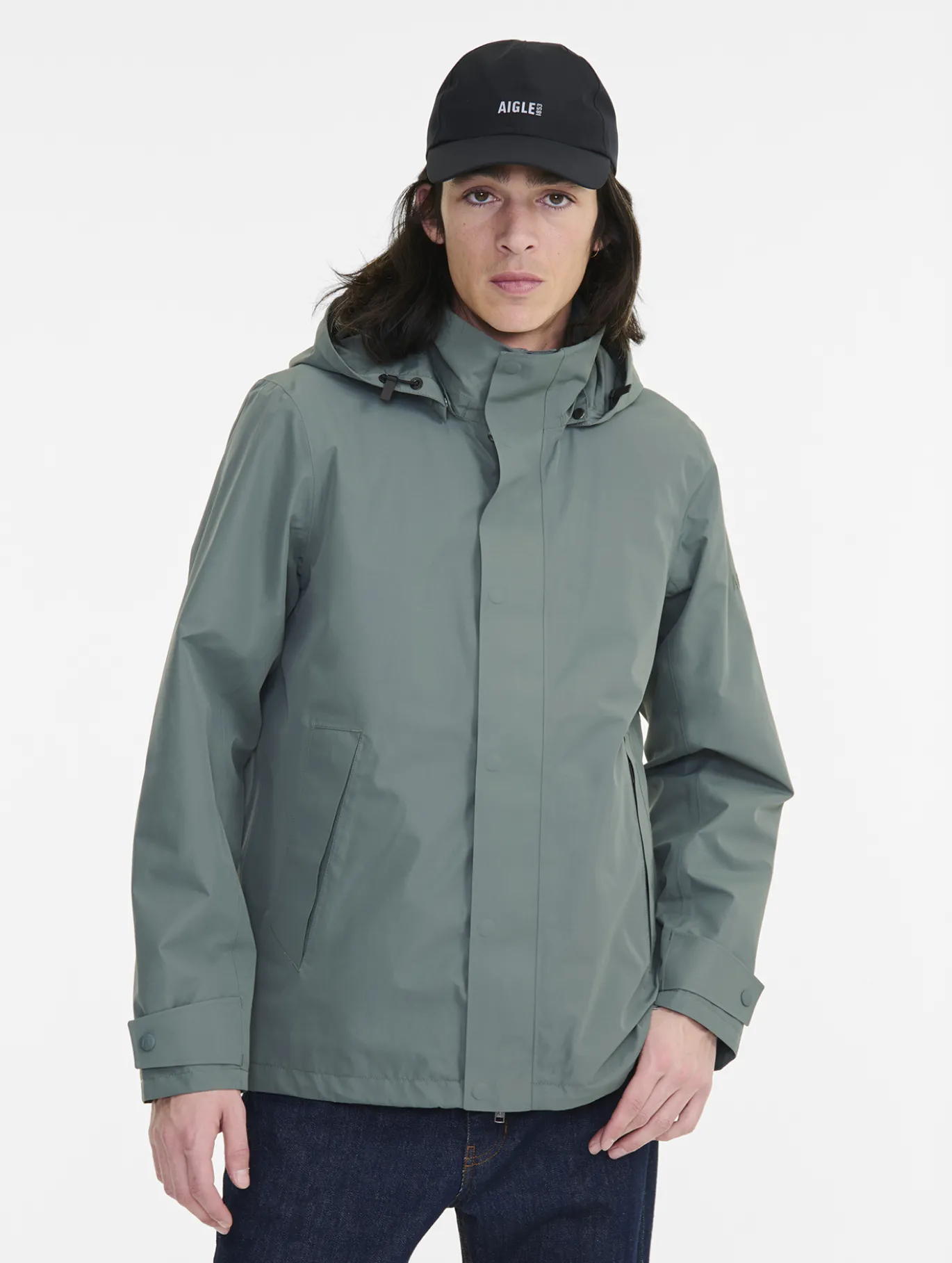 Veste courte GORE-TEX® avec capuche amovible - Vert