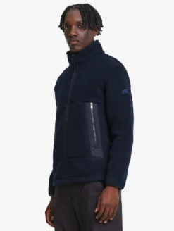 Veste en sherpa contrecollé - Bleu