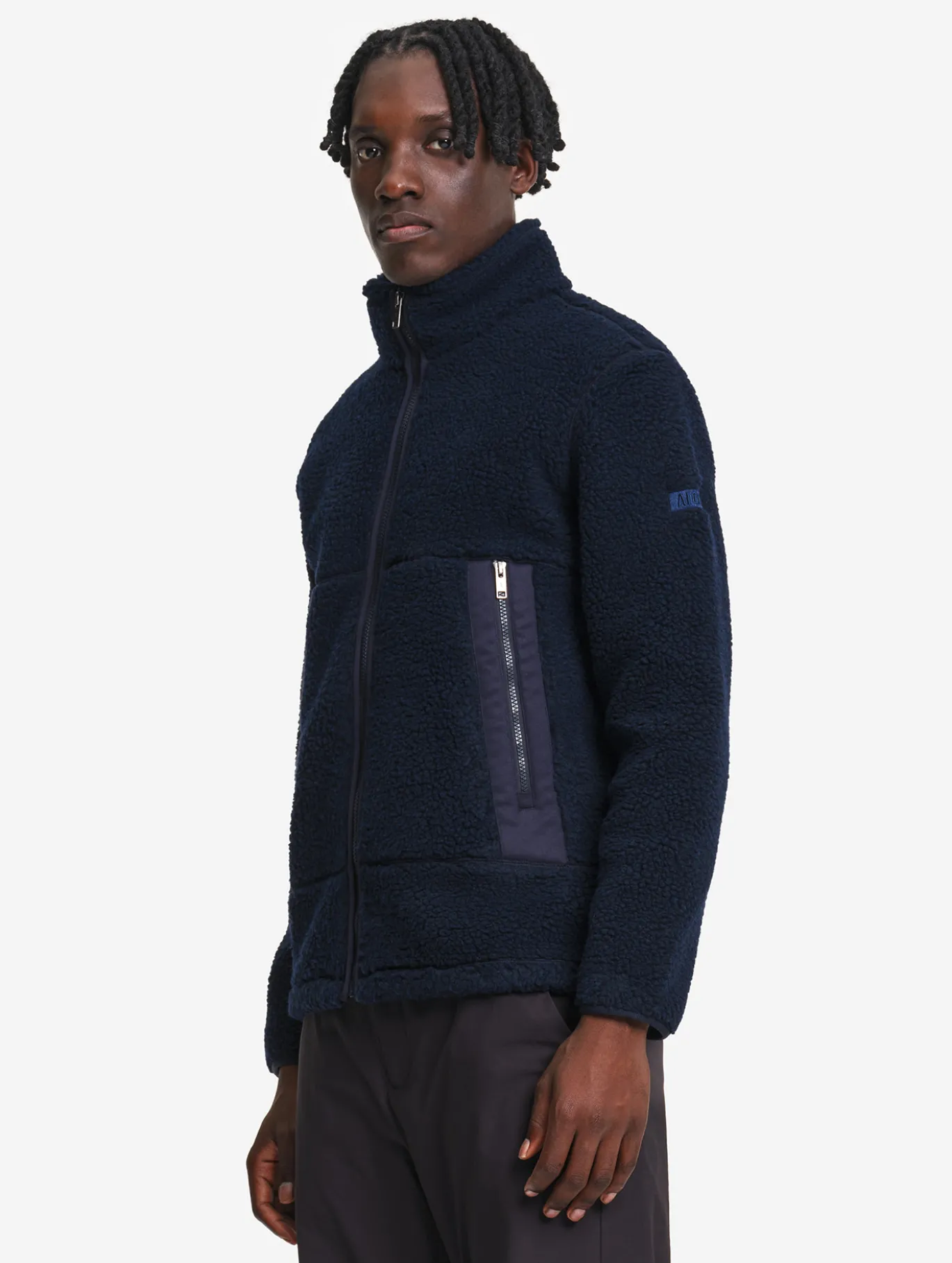 Veste en sherpa contrecollé - Bleu
