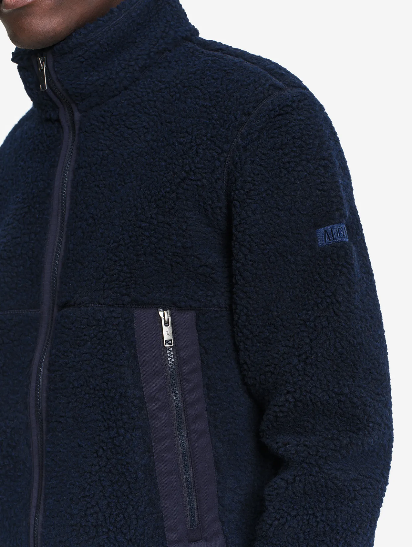Veste en sherpa contrecollé - Bleu