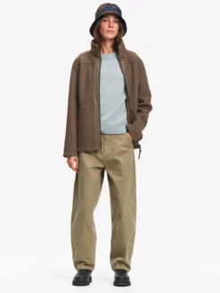 Veste polaire en laine bouillie - Marron