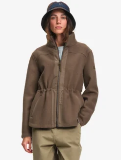 Veste polaire en laine bouillie - Marron
