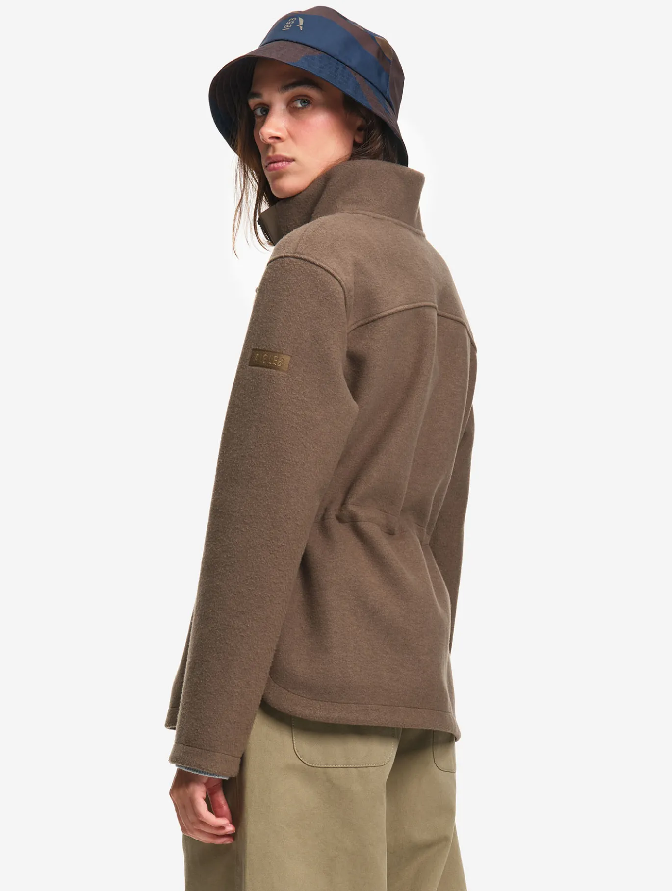 Veste polaire en laine bouillie - Marron