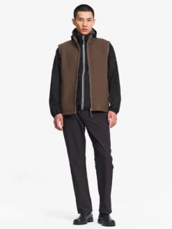 Veste sans manches en laine mélangée T-KIT™ - Marron