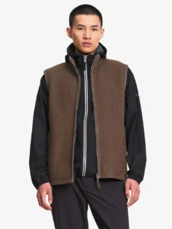 Veste sans manches en laine mélangée T-KIT™ - Marron