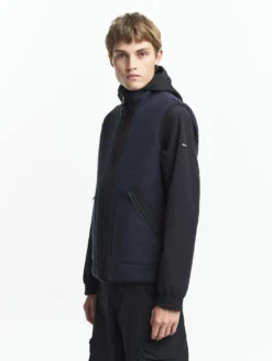 Veste sherpa sans manches réversible T-KIT - Bleu