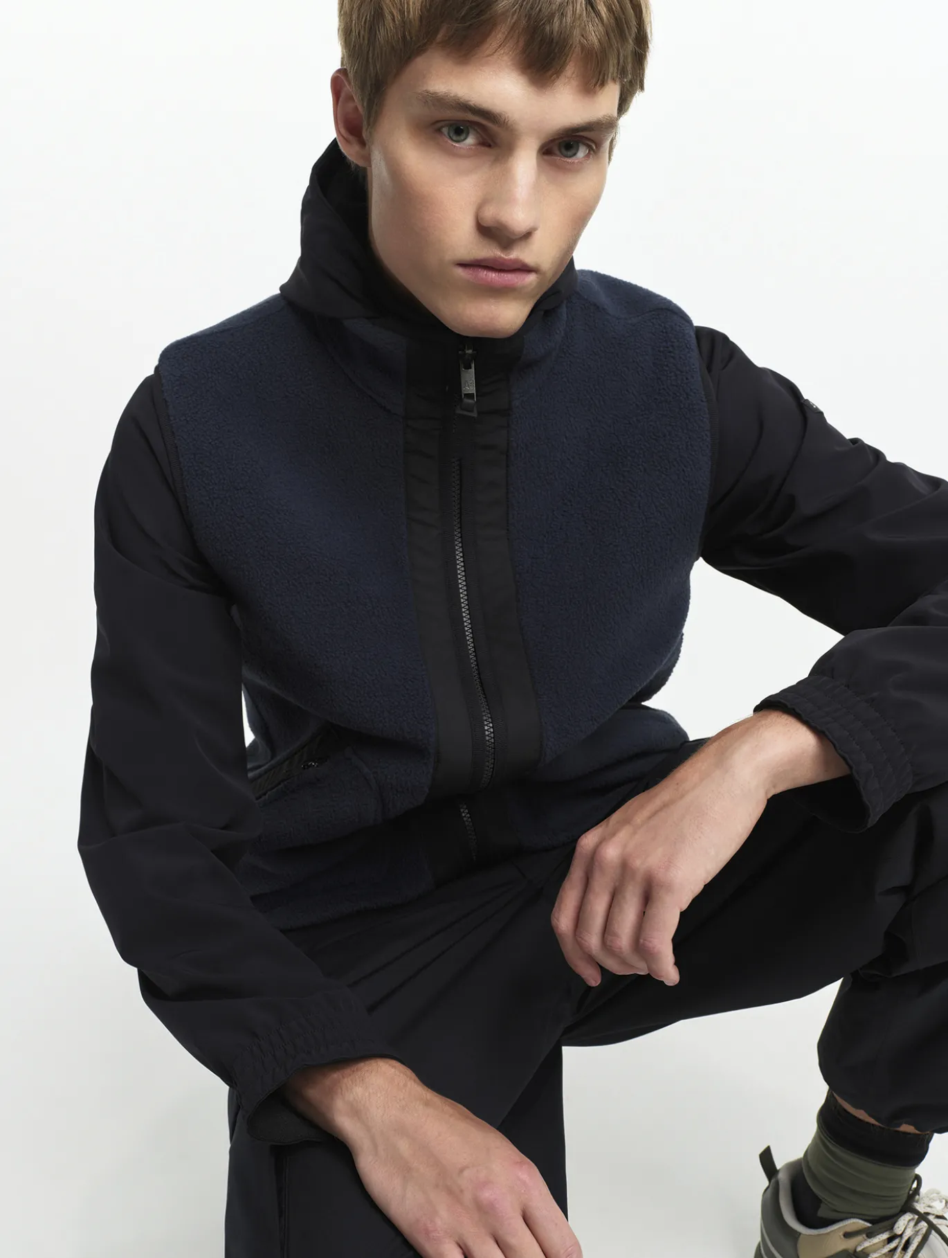 Veste sherpa sans manches réversible T-KIT - Bleu