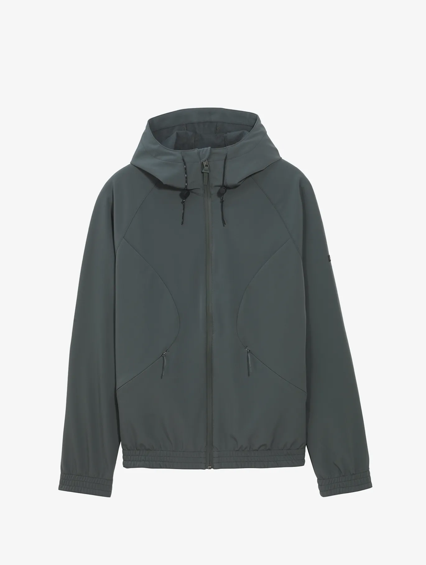 Veste zippée softshell à capuche coupe-vent - Gris